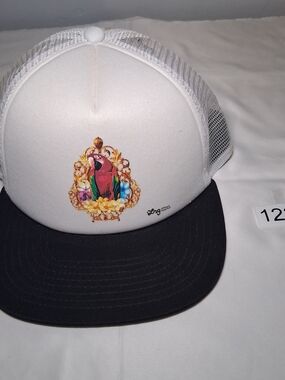 LRG White Mesh Trucker Hat with Parrot Graphic